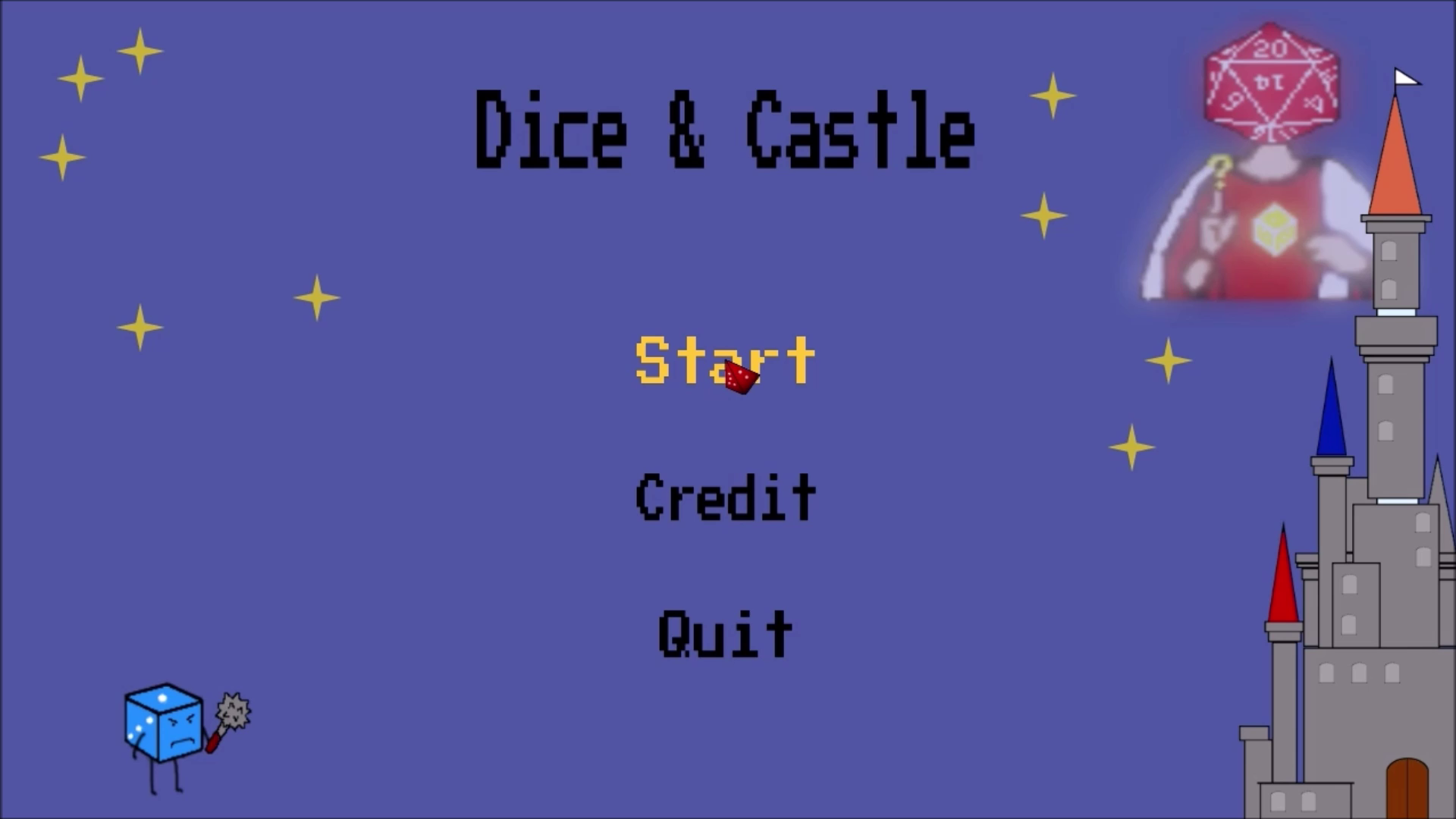 Dice & Castle의 실제 타이틀 메뉴